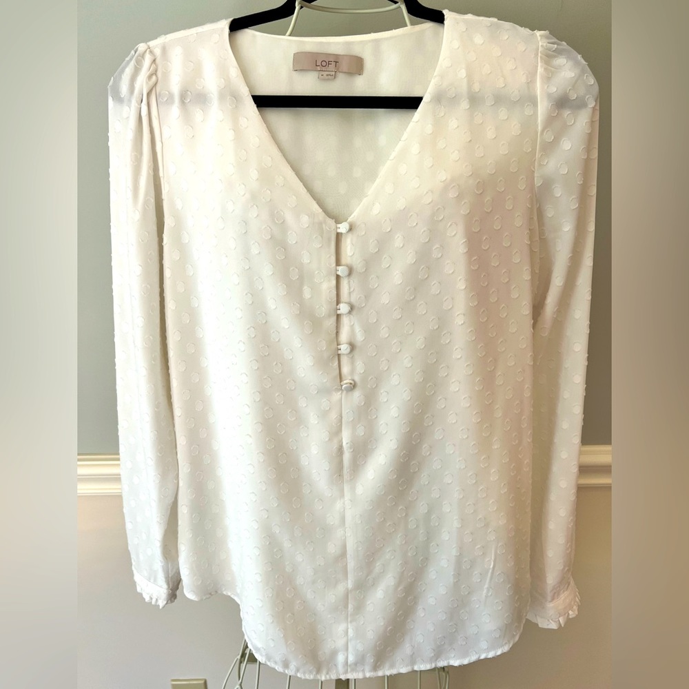 Loft. Medium.  Swiss Dot Blouse.  Great Condition.